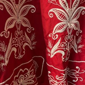 Red Embroidered Boho Skirt Size 10